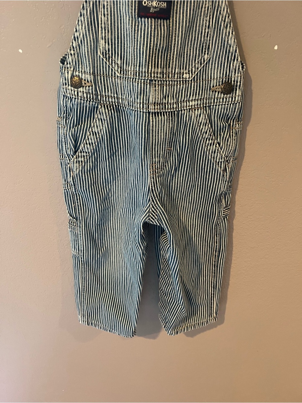 Oshkosh Blue Stripe Overalls - Picture 3 of 5
